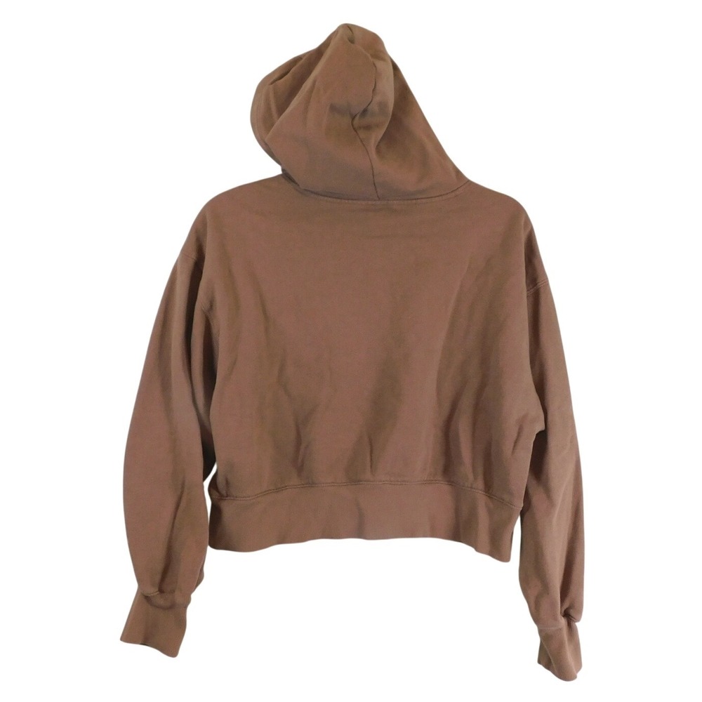Old Navy SoComfy Brown Cropped Hoodie Sweatshirt Womens S Drop Shoulder Fleece - Picture 5 of 8